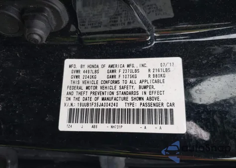 2018 Acura Tlx z USA, uszkodzony, nr VIN 19UUB1F35JA004240